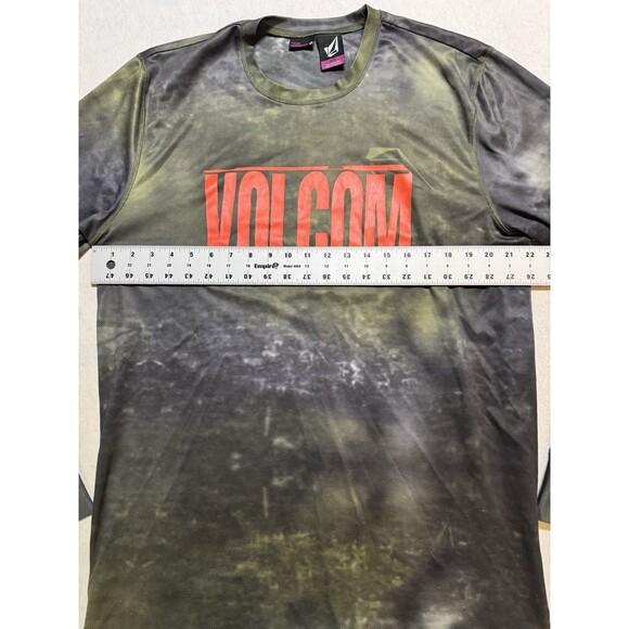 Y2K Volcom Jersey Shirt Size XL Green Graphic Diamond Grunge Skate Long Sleeve - Picture 10 of 10